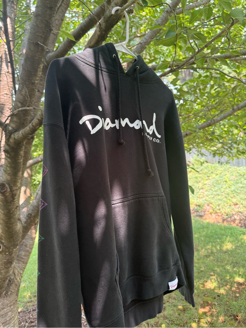 Diamond Supply Co. Black Hoodie with White Script